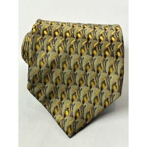 Cocktail Colors Silk Mens Necktie Hand Made Hazel Gold Shade Abstract Geometric
